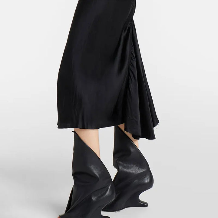 Vela Draped Peep-Toe Wedges