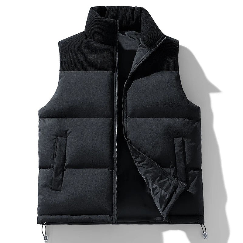 Quarry Ribbed-Collar Puffer Vest