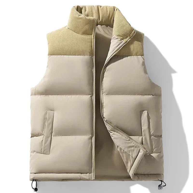Quarry Ribbed-Collar Puffer Vest