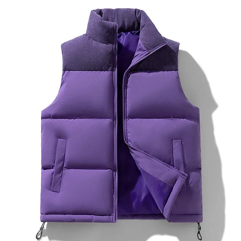 Quarry Ribbed-Collar Puffer Vest