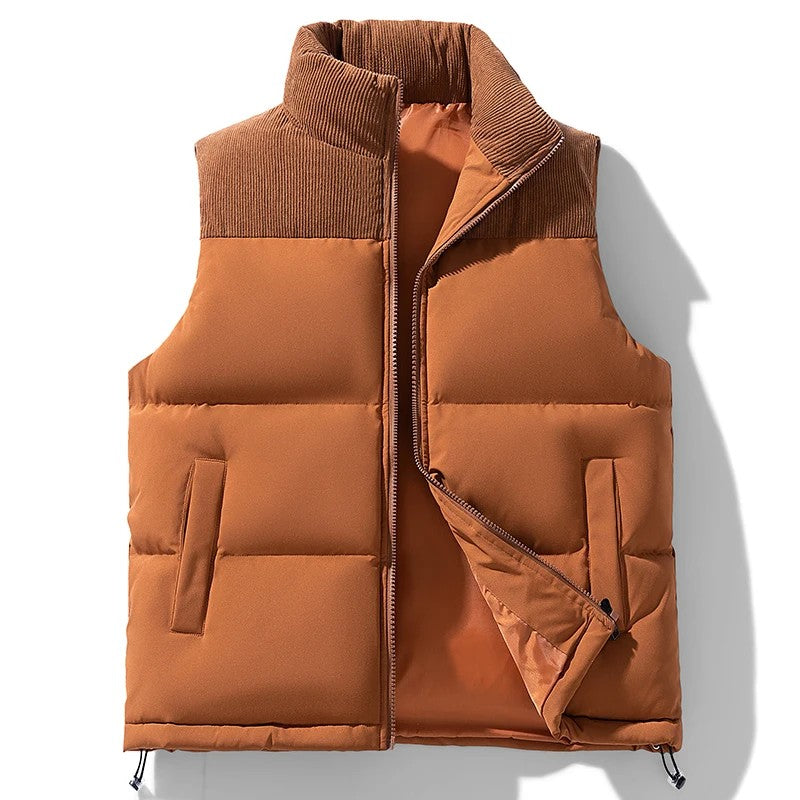 Quarry Ribbed-Collar Puffer Vest