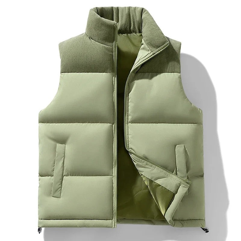 Quarry Ribbed-Collar Puffer Vest