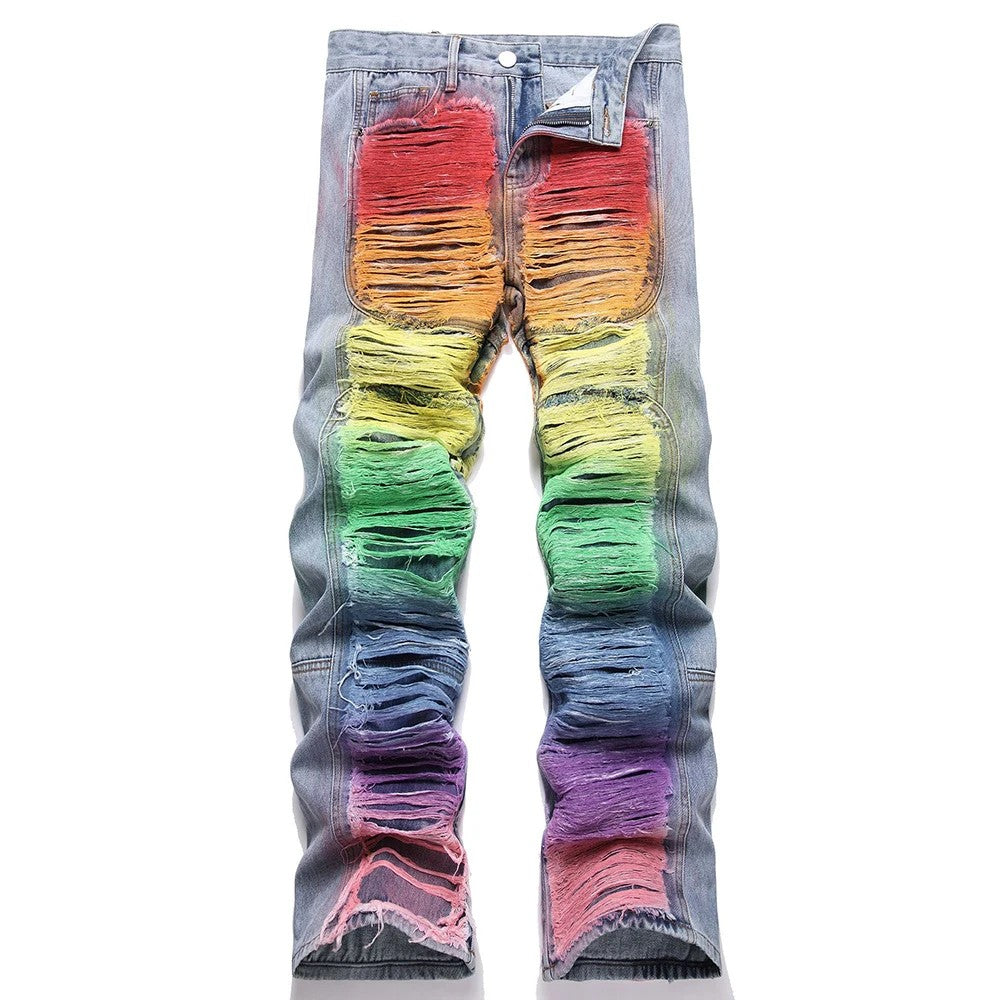 Prism Shredded Rainbow Jeans