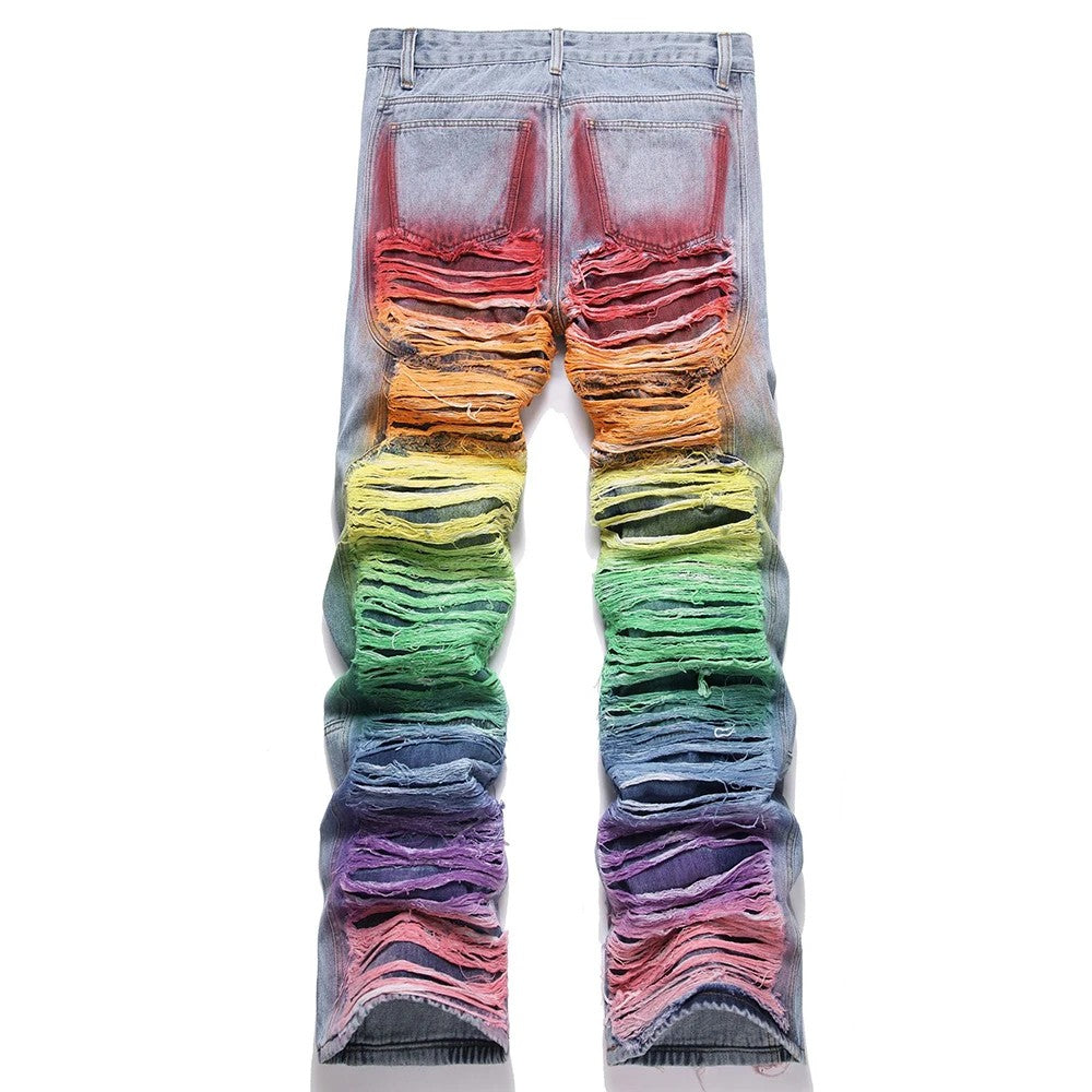 Prism Shredded Rainbow Jeans