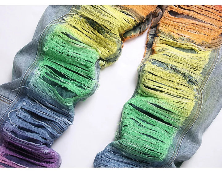 Prism Shredded Rainbow Jeans