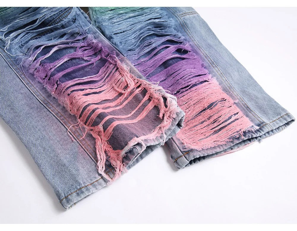 Prism Shredded Rainbow Jeans