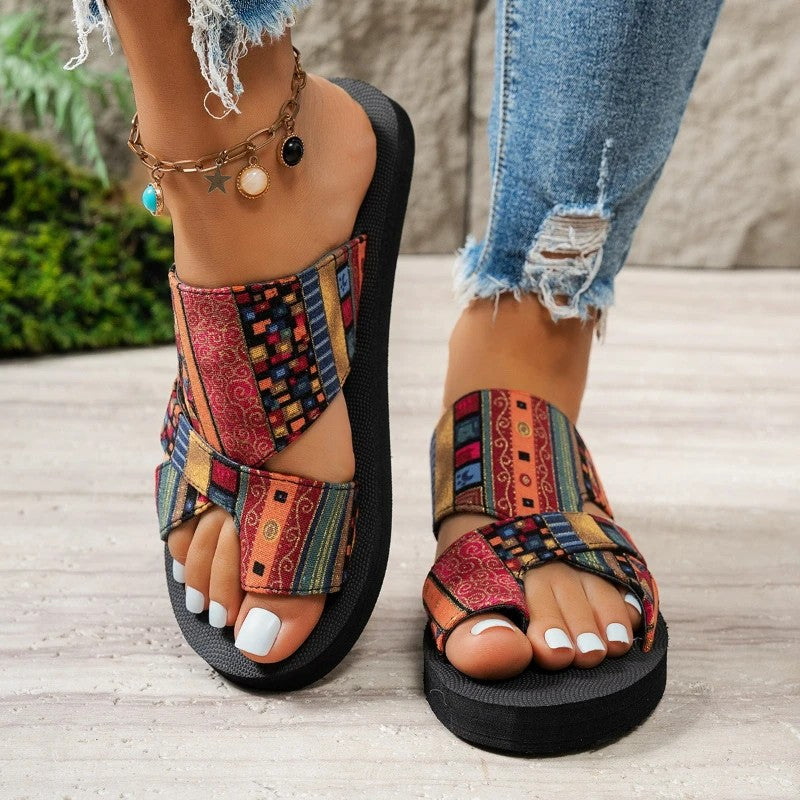 Marrakech Patchwork Slide Sandals