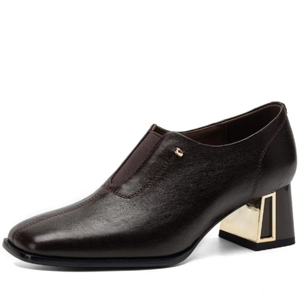 Aurelia Gold-Heel Loafers