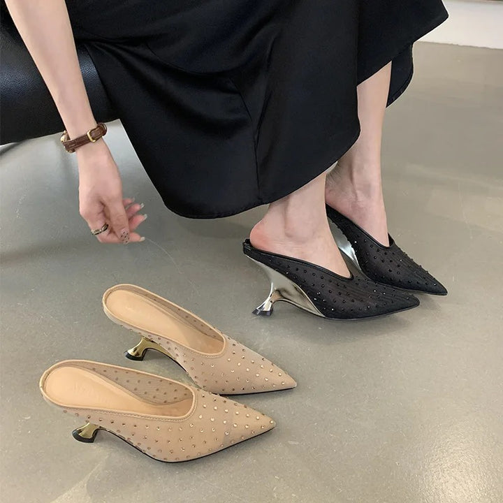 Costella Crystal Wedge Mules