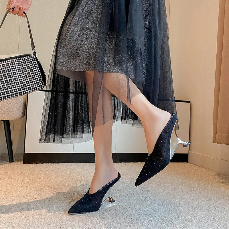 Costella Crystal Wedge Mules