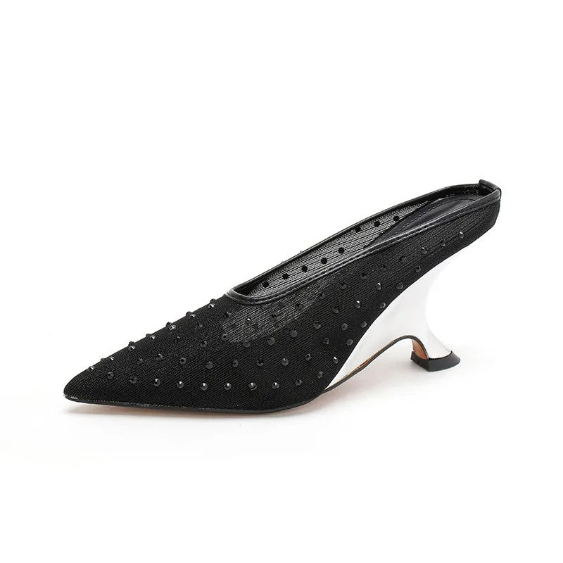 Costella Crystal Wedge Mules