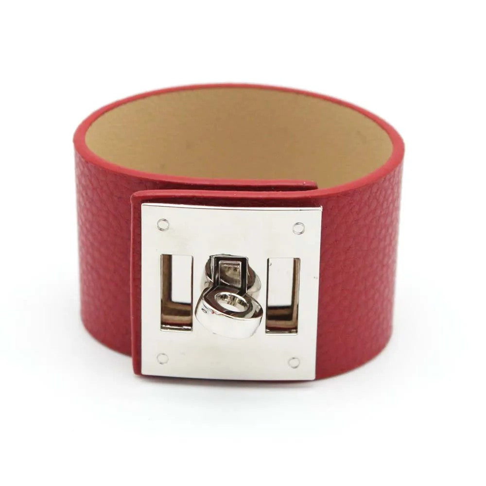 Turnlock Leather Cuff Bracelet