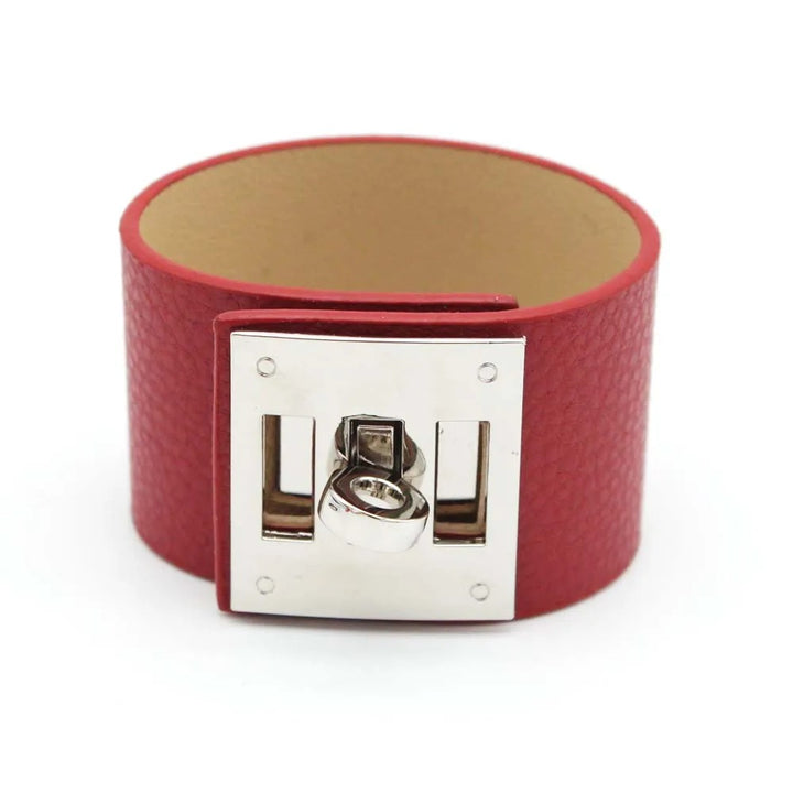 Turnlock Leather Cuff Bracelet