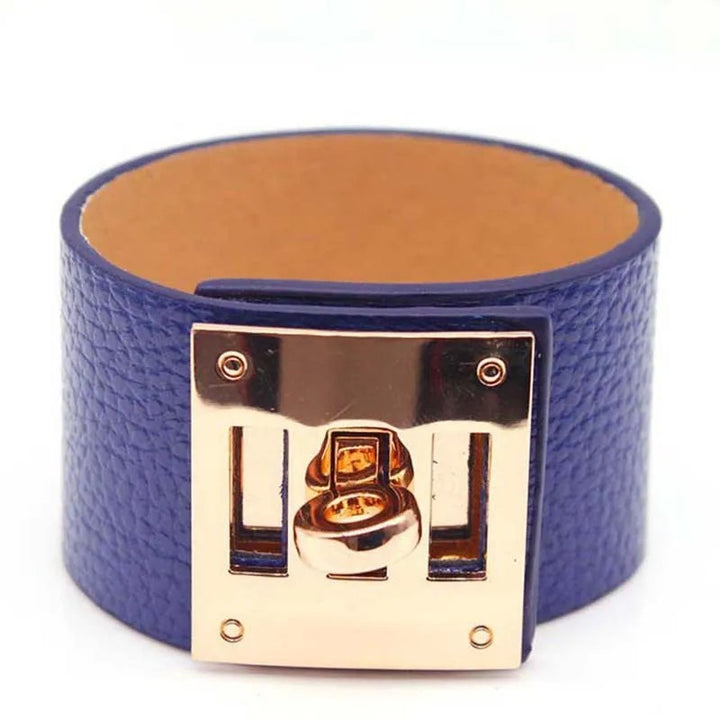 Turnlock Leather Cuff Bracelet