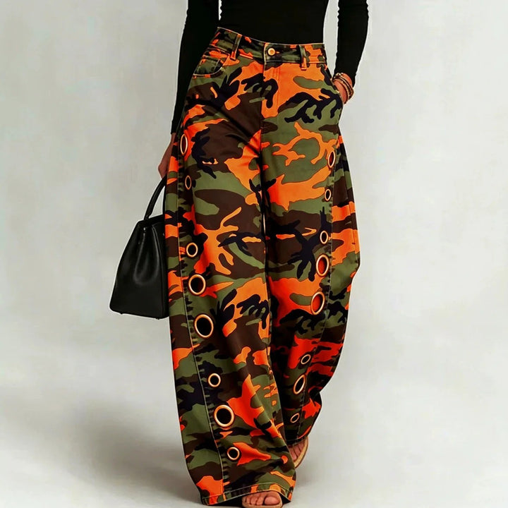 Grommet Camo Jeans