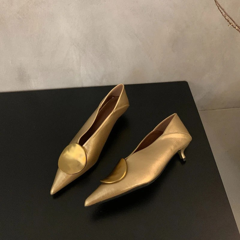 Solstice Medallion Kitten Pumps