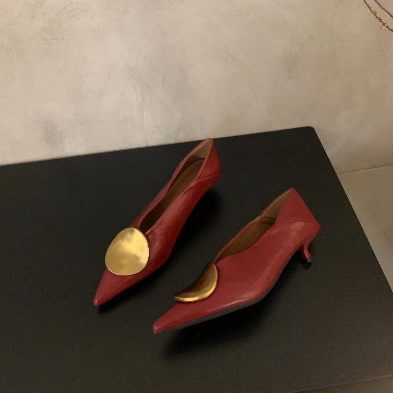 Solstice Medallion Kitten Pumps