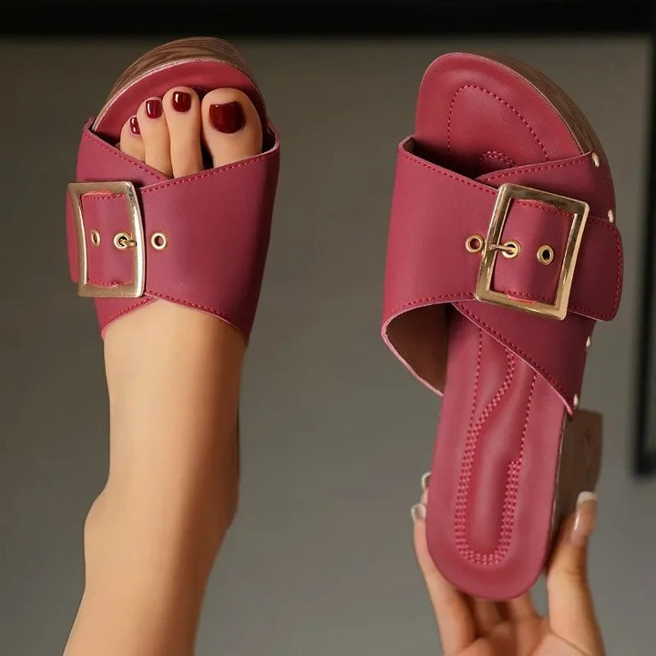 Fibbia Oversized-Buckle Platform Mules