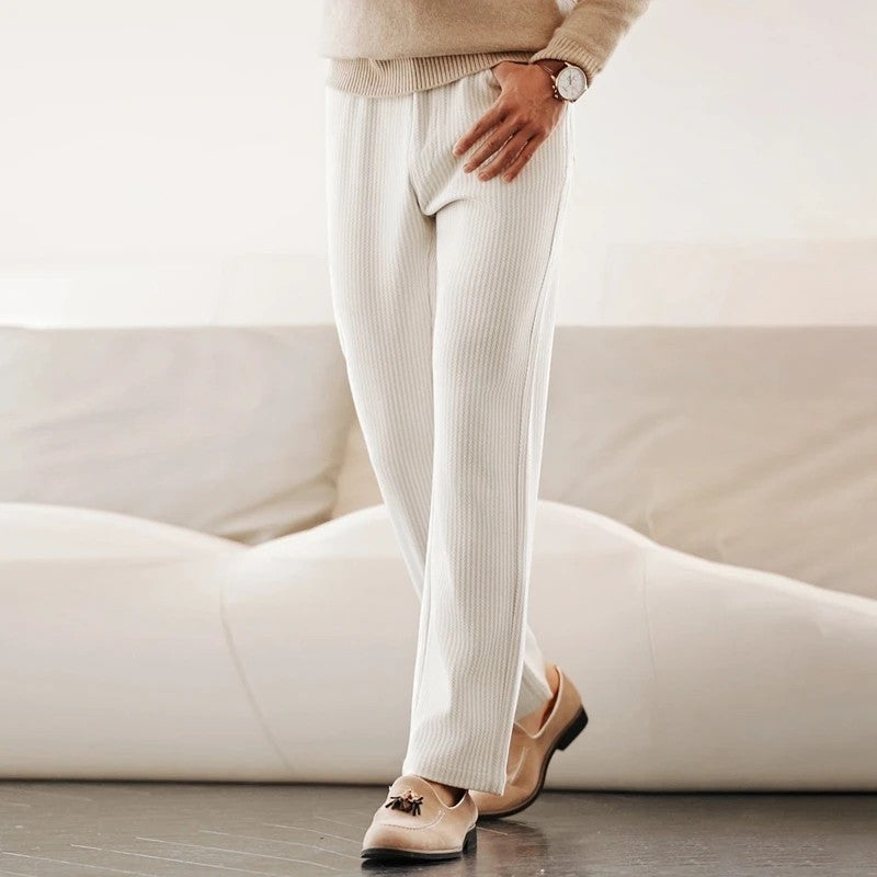 Waffle Knit Wool Trousers