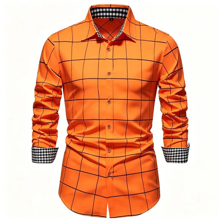 Griglia Windowpane Contrast-Cuff Shirt