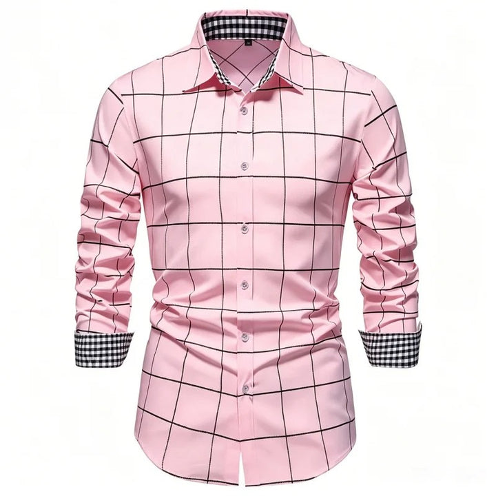 Griglia Windowpane Contrast-Cuff Shirt