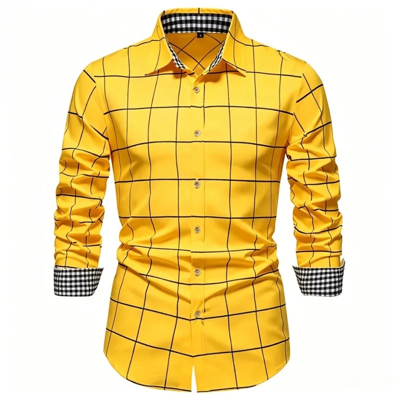 Griglia Windowpane Contrast-Cuff Shirt