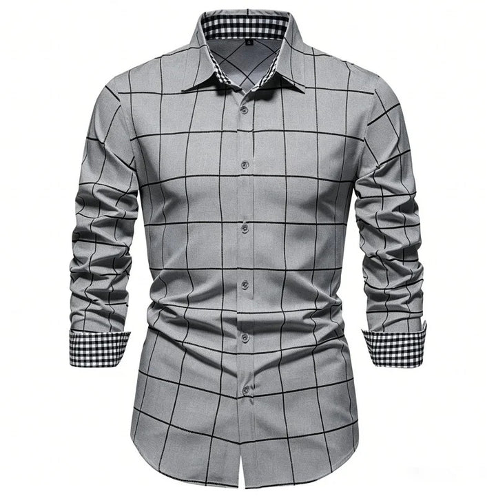 Griglia Windowpane Contrast-Cuff Shirt