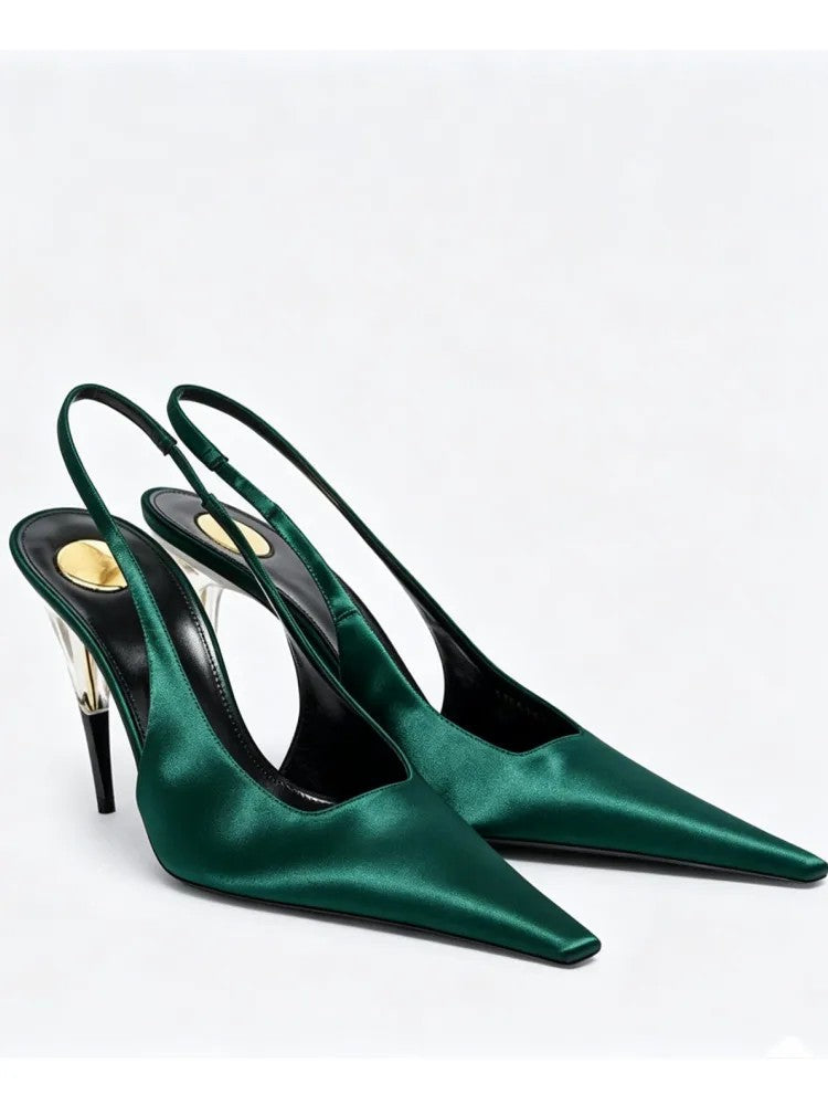 Sistine Satin Slingbacks