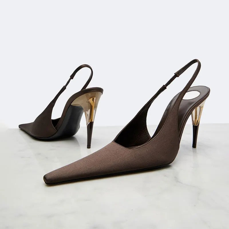 Sistine Satin Slingbacks