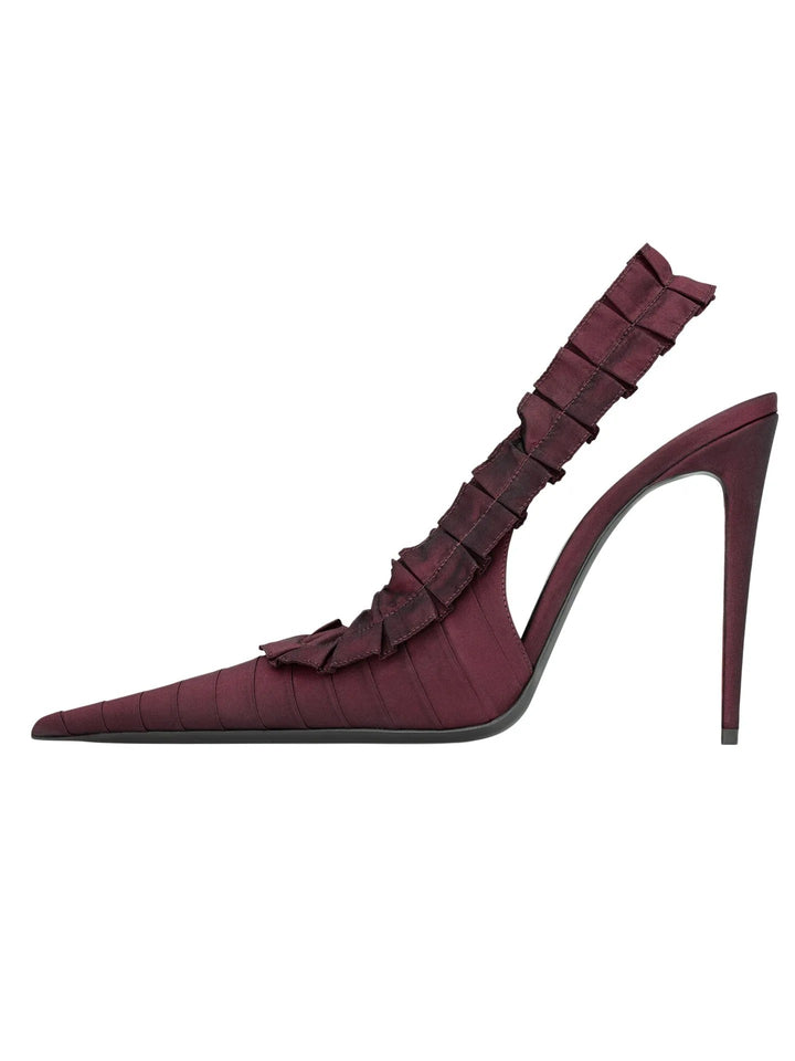 Ruffia Slingback Pumps