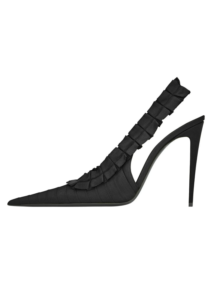 Ruffia Slingback Pumps
