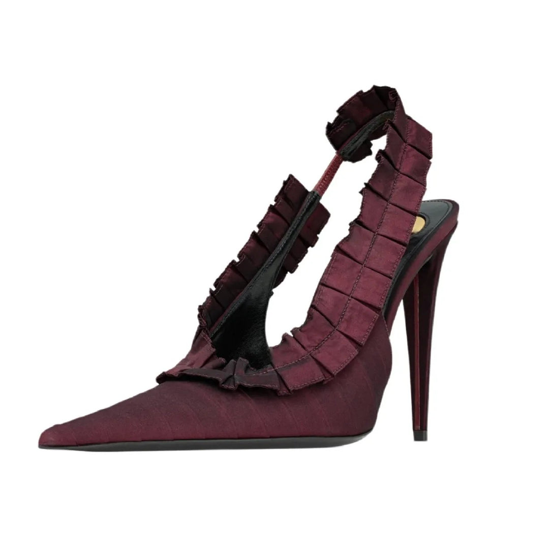 Ruffia Slingback Pumps
