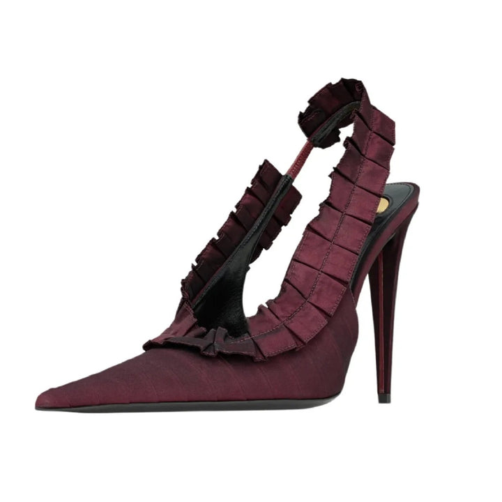 Ruffia Slingback Pumps