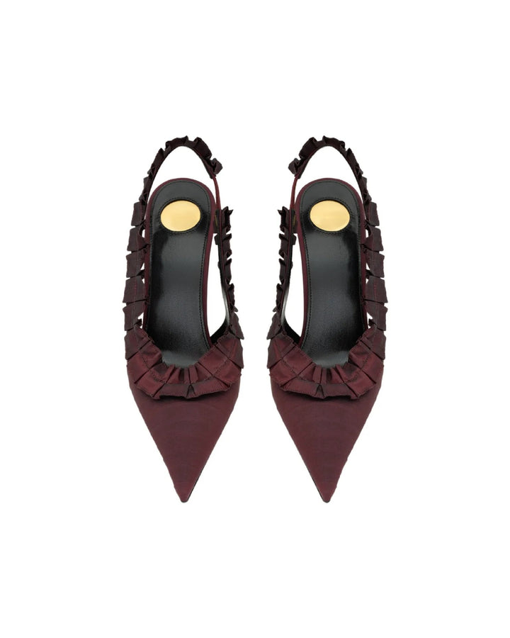 Ruffia Slingback Pumps