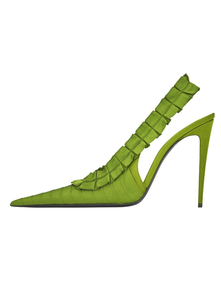 Ruffia Slingback Pumps