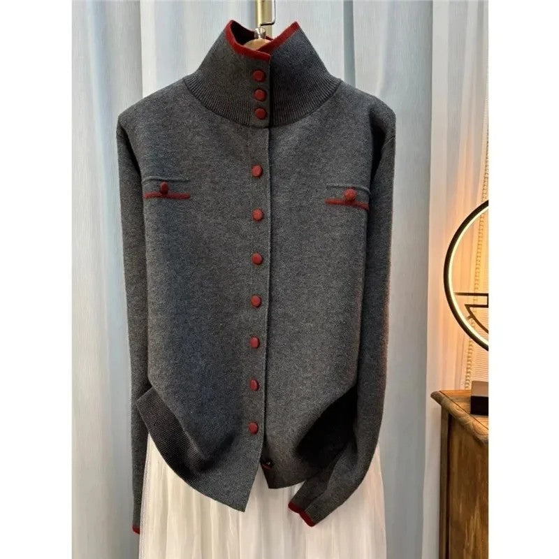 Beaudry Contrast Trim Cardigan