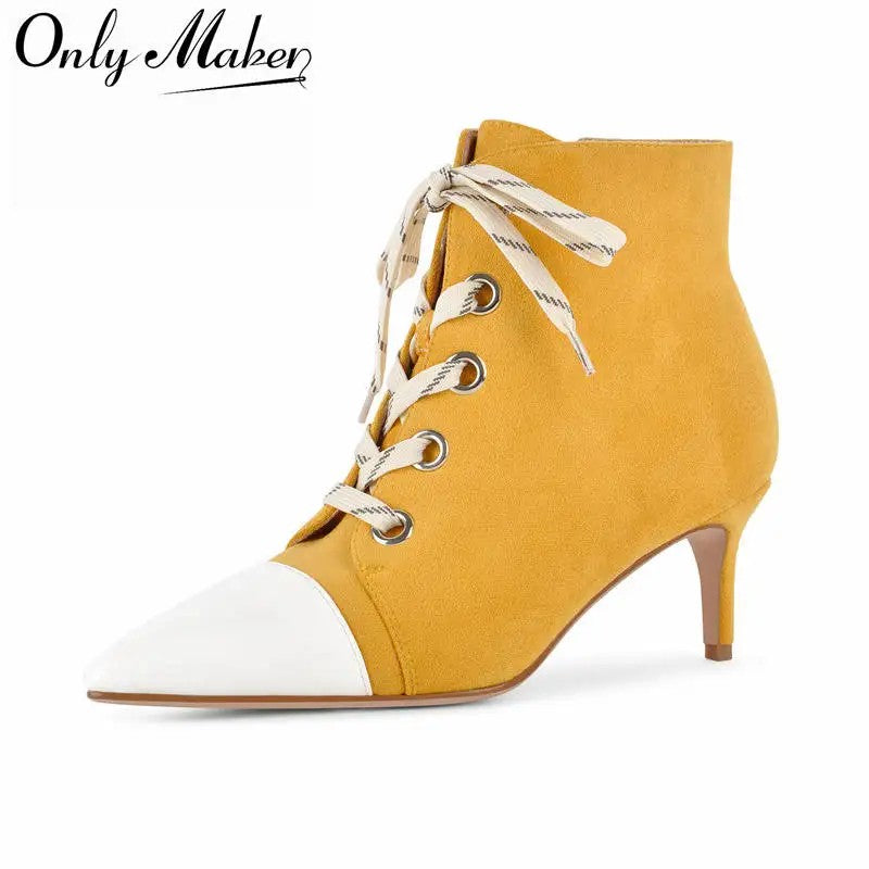 Cappuccia Cap-Toe Lace-Up Booties