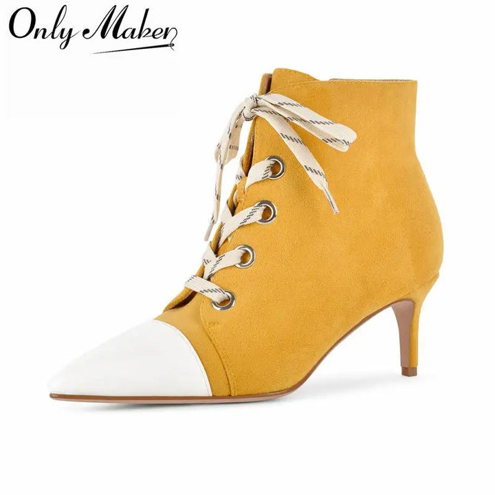 Cappuccia Cap-Toe Lace-Up Booties