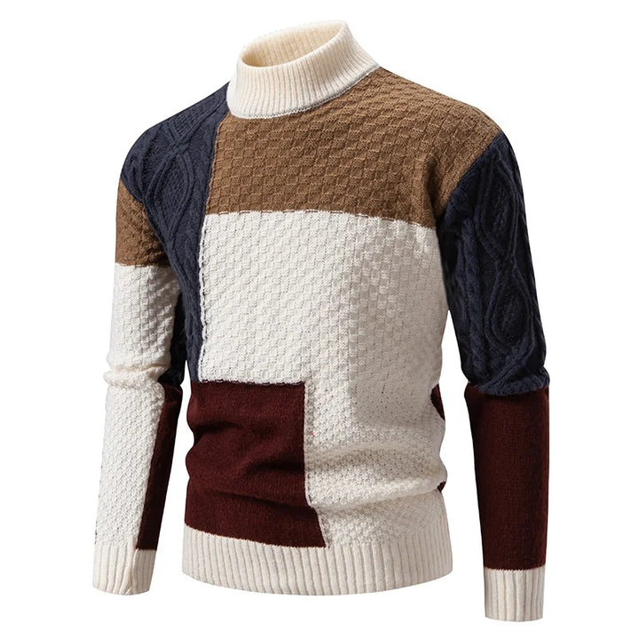 Ashland Patchwork Mock-Neck Sweater