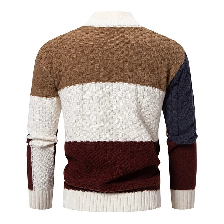 Ashland Patchwork Mock-Neck Sweater