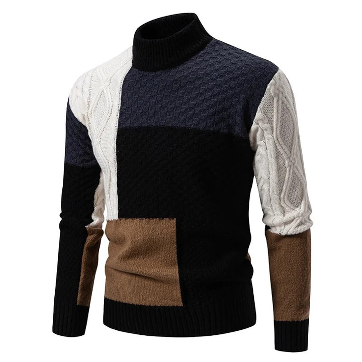 Ashland Patchwork Mock-Neck Sweater