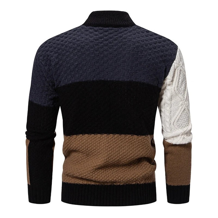 Ashland Patchwork Mock-Neck Sweater