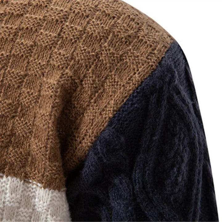 Ashland Patchwork Mock-Neck Sweater