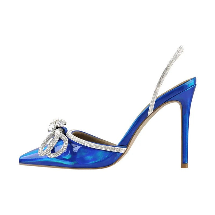 Farfallina Crystal-Bow Slingback Pumps