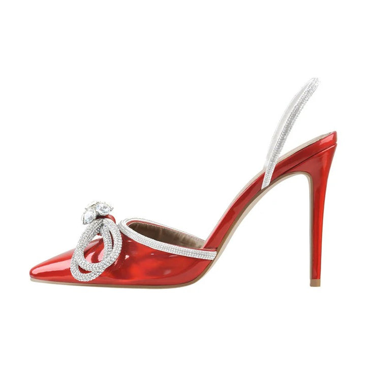 Farfallina Crystal-Bow Slingback Pumps