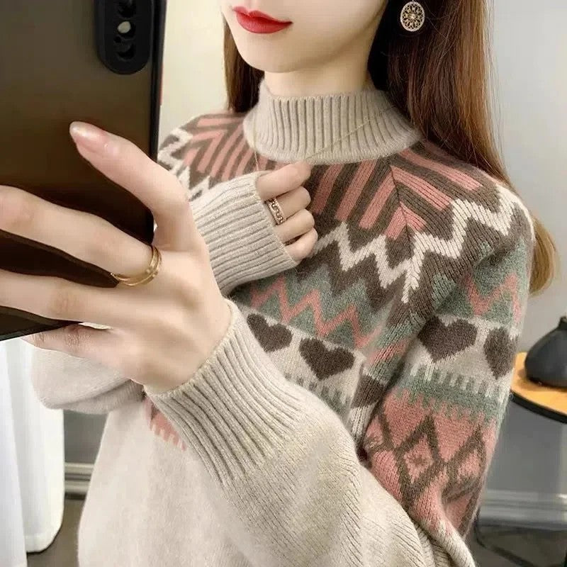 Folklore Jacquard Mock Neck