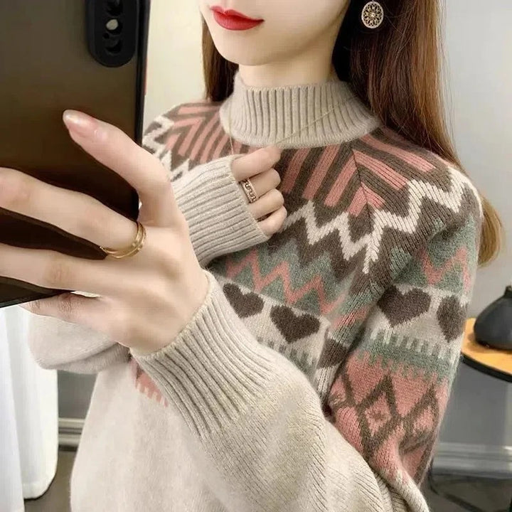 Folklore Jacquard Mock Neck