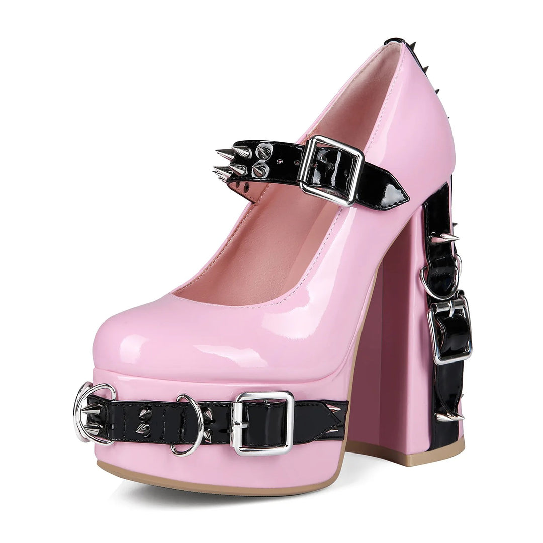 Vespera Spiked Mary Janes