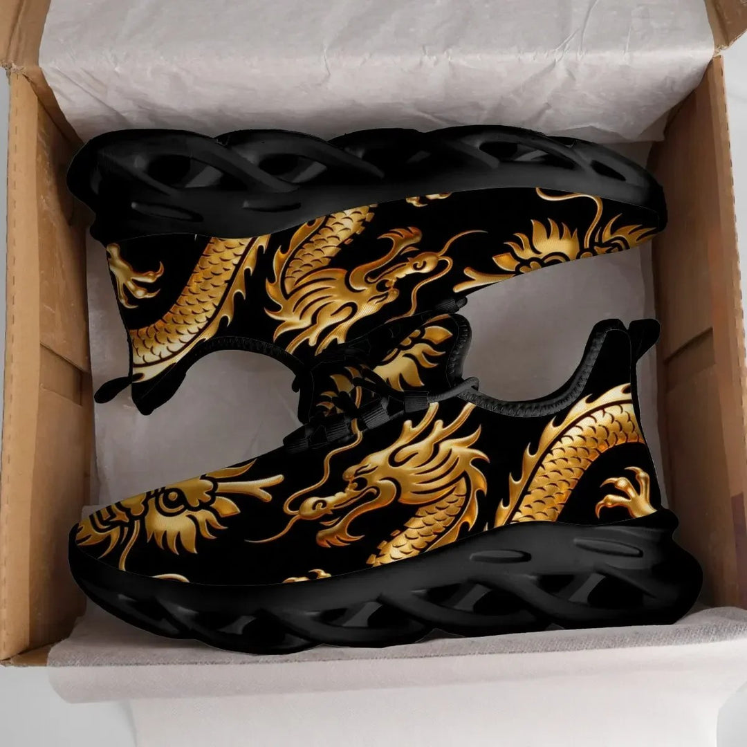Golden Dragon Mesh Sneakers