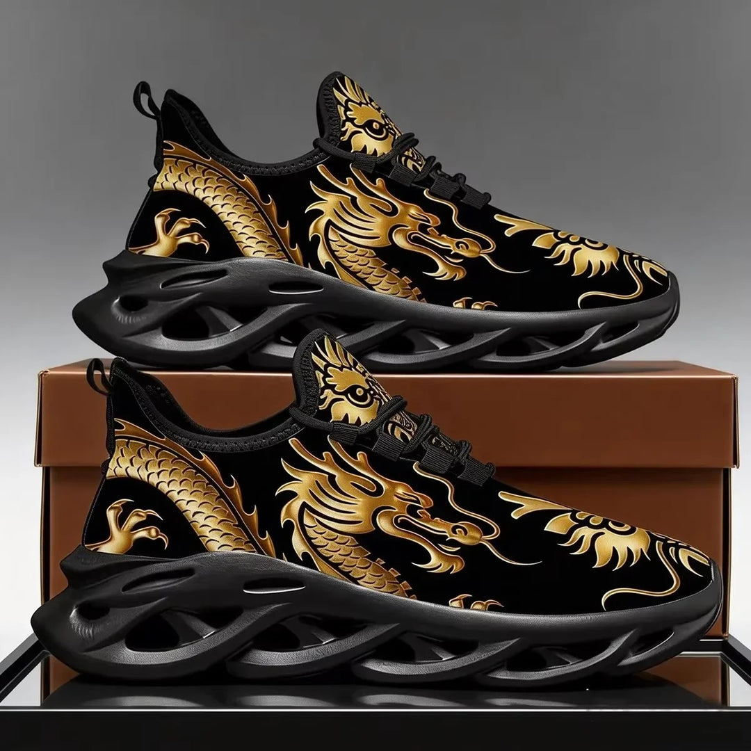 Golden Dragon Mesh Sneakers